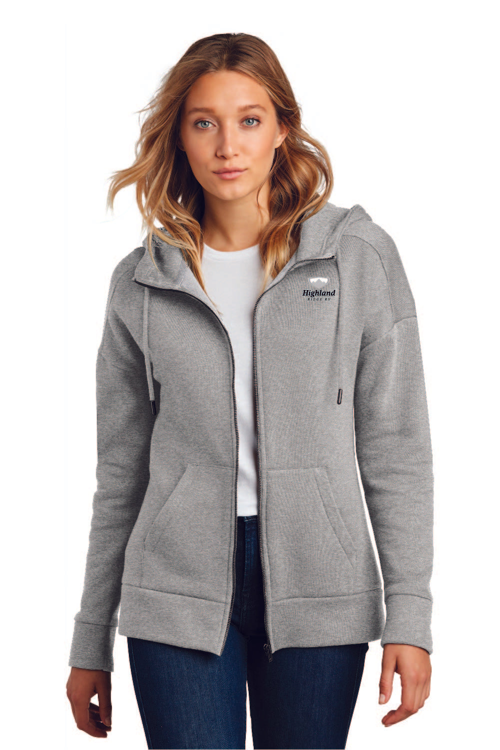 District® Women’s Perfect Weight® Fleece Drop Shoulder Full-Zip Hoodie - DT1104