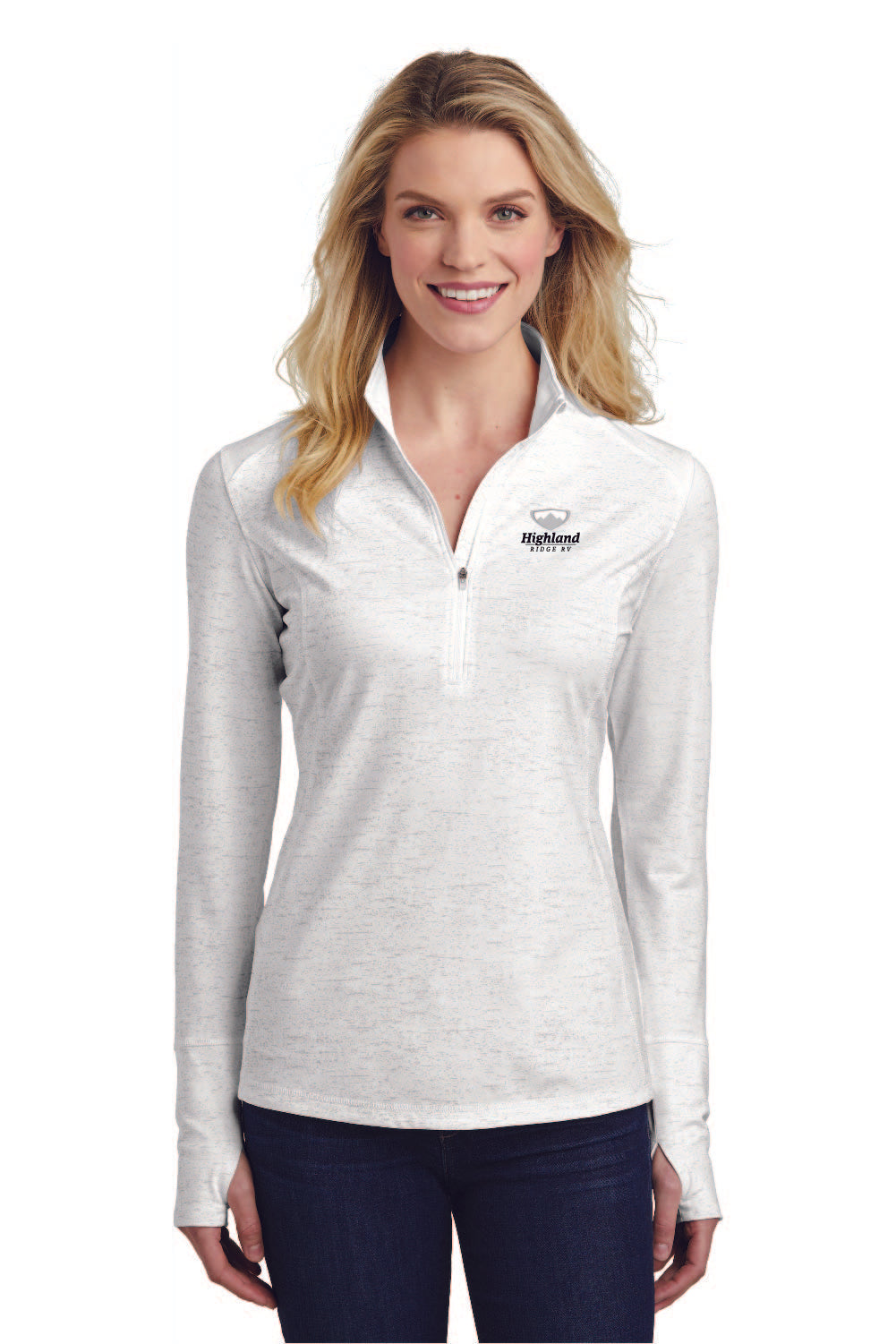 Sport-Tek ® Ladies Sport-Wick ® Stretch Reflective Heather 1/2-Zip Pullover - LST855